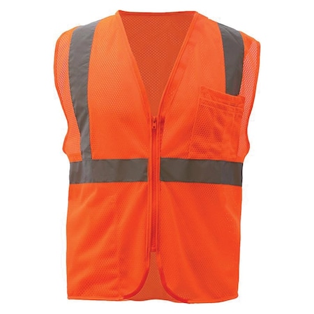 Gss Safety Hi-Vis Safety Vest L Class 2 , Zipper 1002